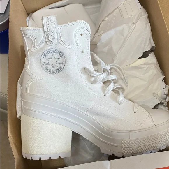 Converse Chuck Taylor 70DeLuxe Hi Western Platform White High-TopSneakers NIB9.5 - Picture 14 of 17